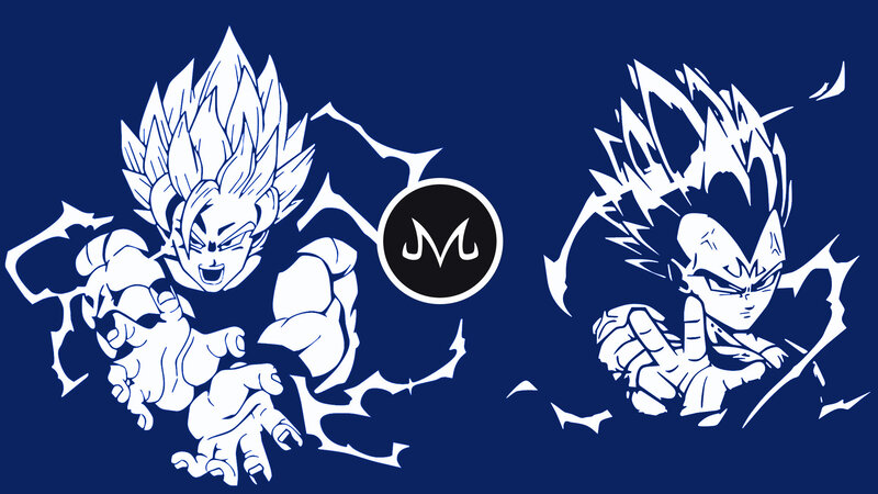 Two Anime Characters Fighting — Blue, Dramatic, Spiky Hair