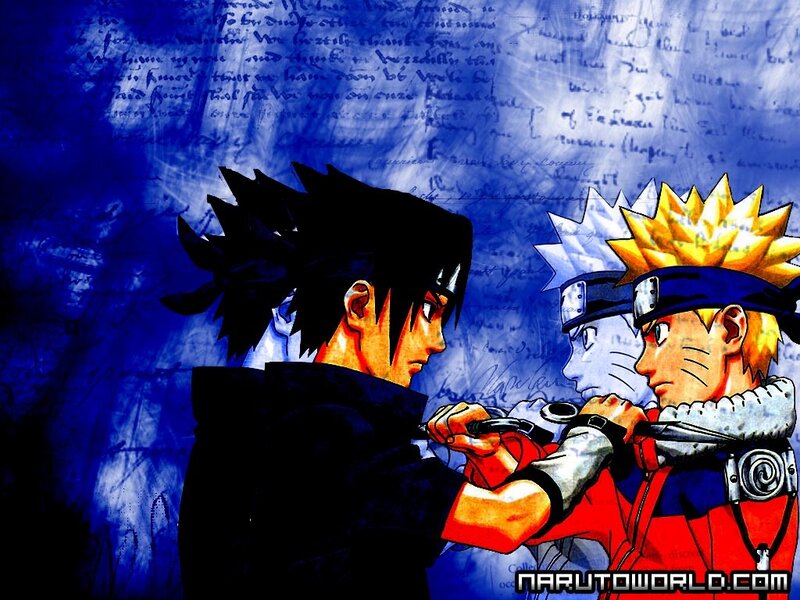 Two Anime Characters Fighting — Blue, Dramatic