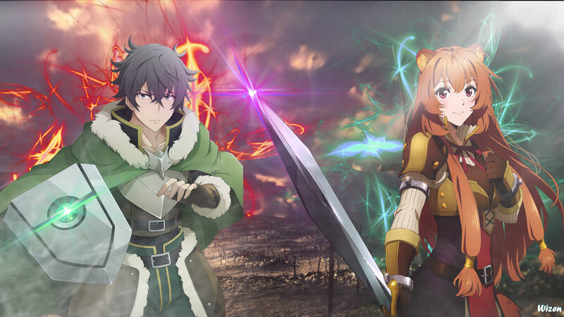 Two Anime Characters Fighting — Green, Dramatic, Sunset
