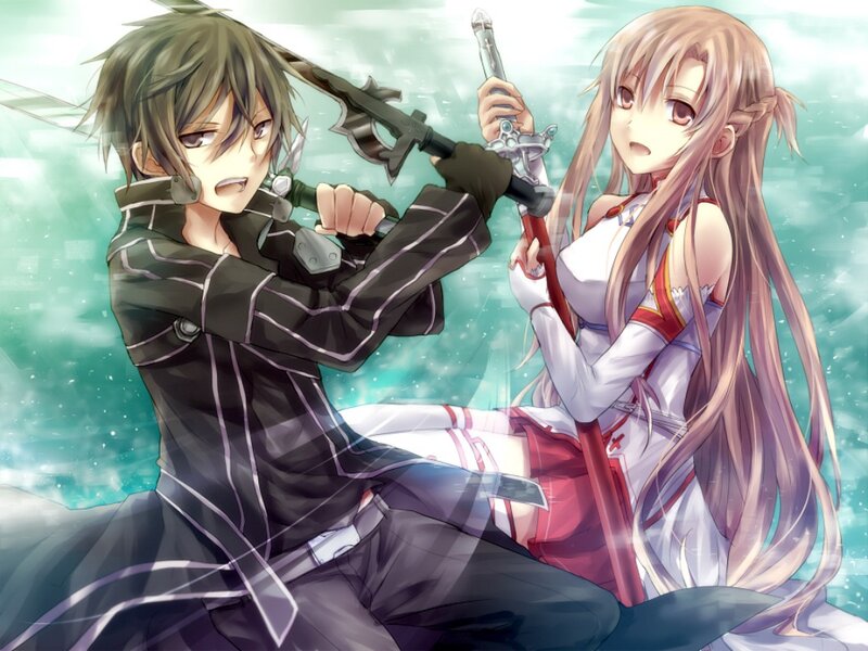 Two Anime Characters Fighting — Green, Dramatic