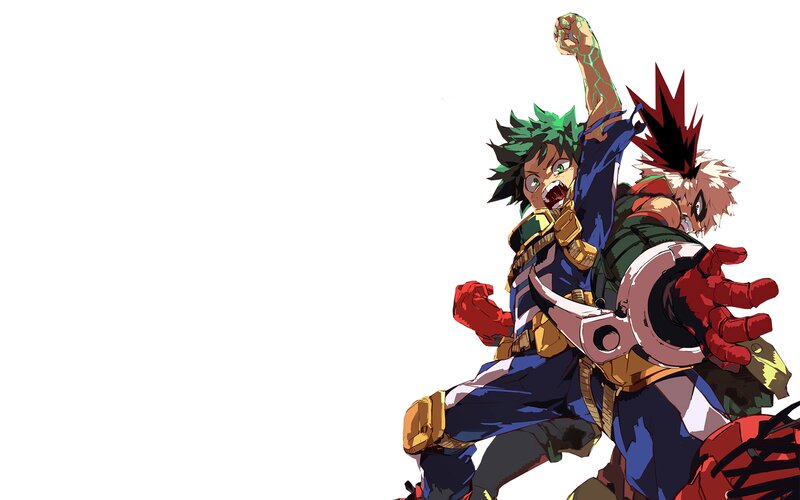 Two Anime Characters Fighting — Green, Intense
