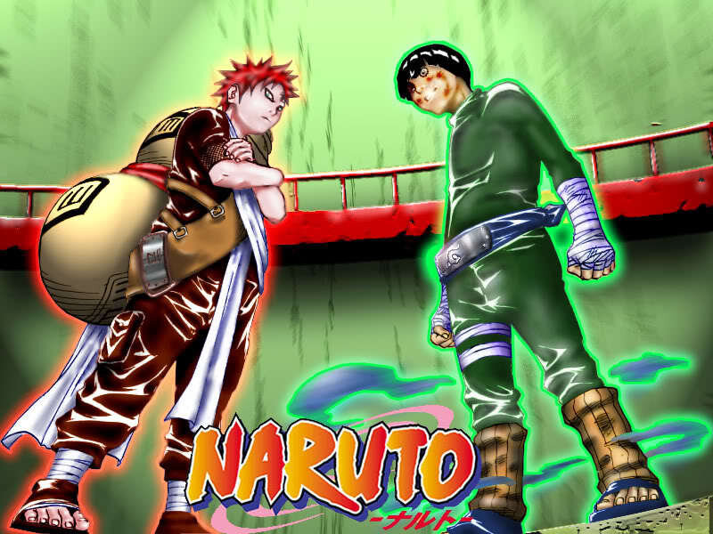 Two Anime Characters Fighting — Green