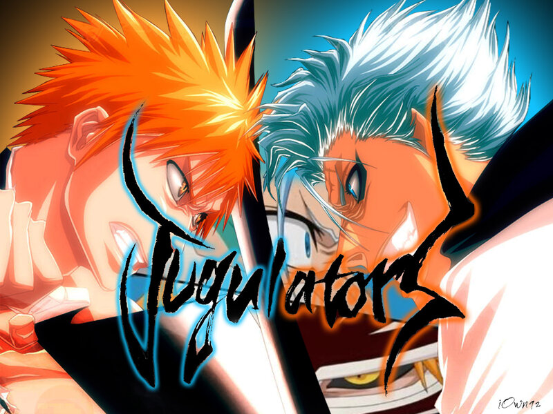 Two Anime Characters Fighting — Orange, Dramatic, Sword, Spiky Hair