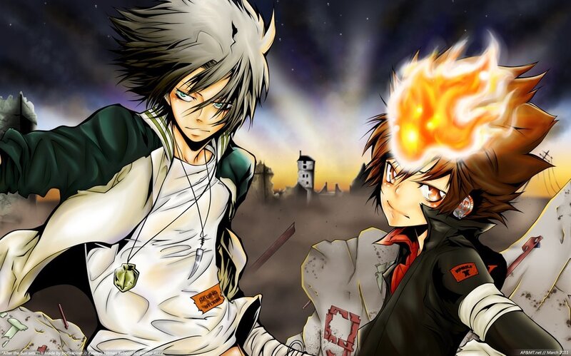 Two Anime Characters Fighting — Orange, Dramatic