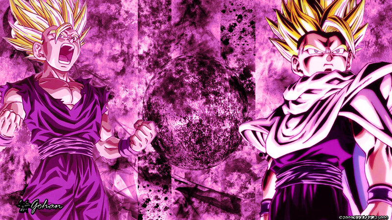 Two Anime Characters Fighting — Purple, Dramatic, Energy Ball