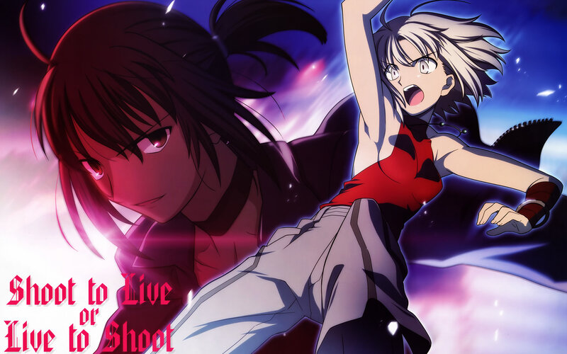 Two Anime Characters Fighting — Purple, Dramatic, Night, Sword, Magic