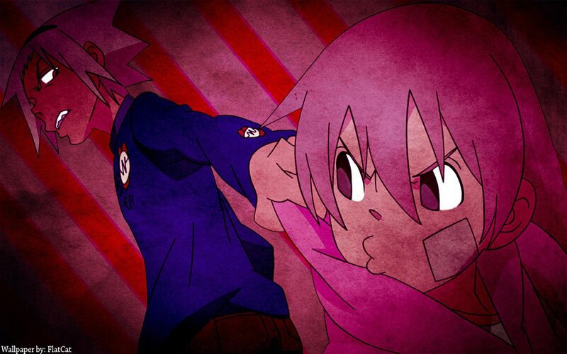 Two Anime Characters Fighting — Purple, Dramatic