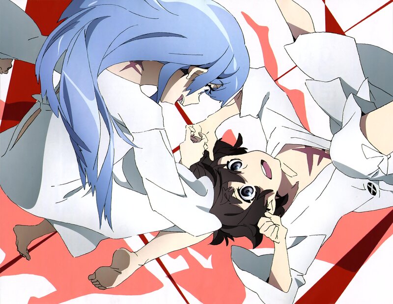 Two Anime Characters Fighting — Red, Dramatic, Blood