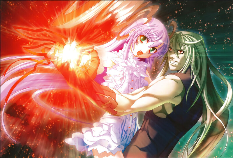 Two Anime Characters Fighting — Red, Dramatic, Magic