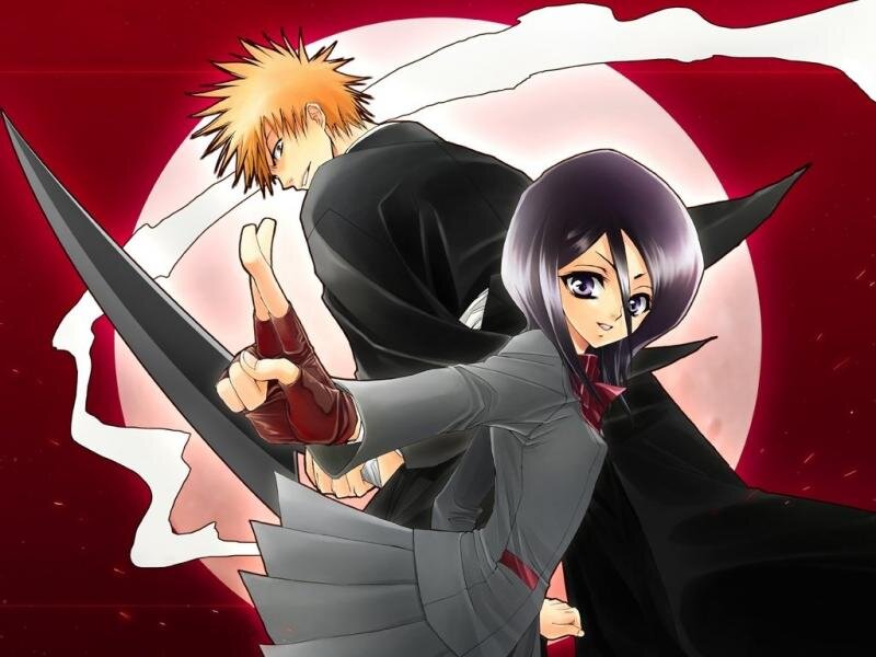 Two Anime Characters Fighting — Red, Dramatic, Night