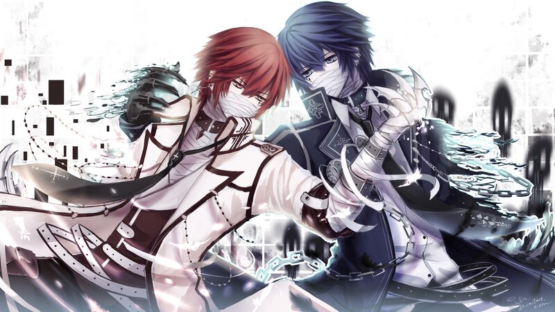 Two Anime Characters Fighting — White, Dramatic, Chains