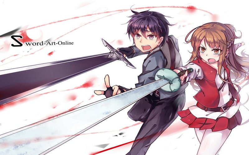 Two Anime Characters Fighting — White, Dramatic, Swords
