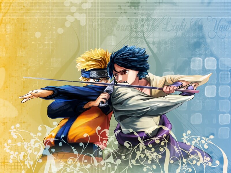 Two Anime Characters Fighting — Yellow, Dramatic, Swords