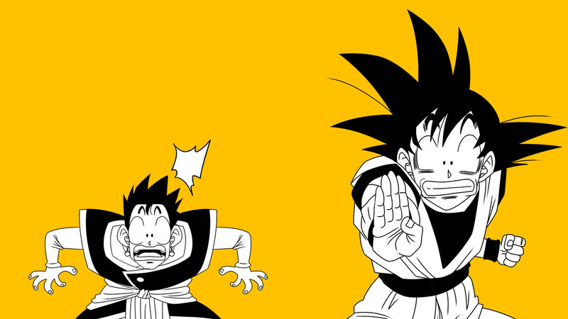 Two Anime Characters Fighting — Yellow, Dynamic, Manga