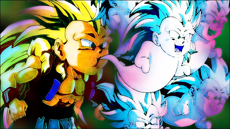 Two Anime Characters Fighting — Yellow, Intense