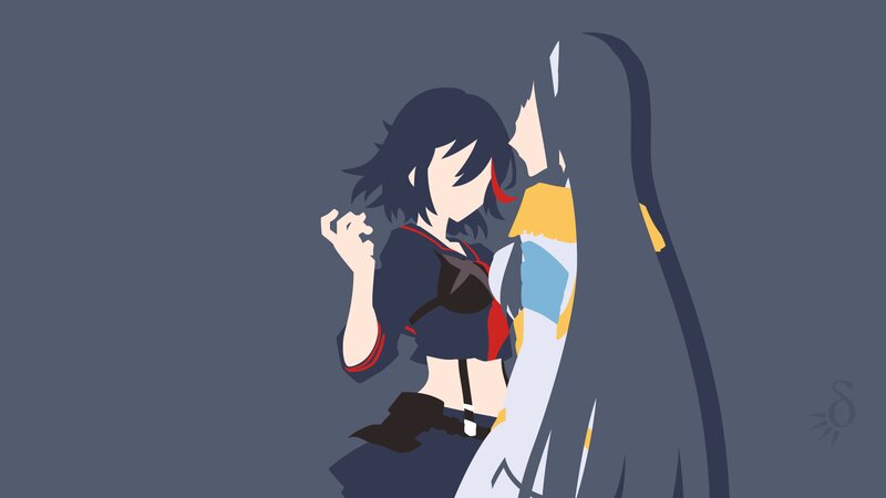 Two Anime Characters — Gray, Dramatic, Digital Art, Anime Art