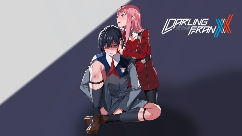 Two Anime Characters — Gray, Dramatic, Pink-haired Girl