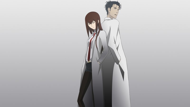 Two Anime Characters — Gray, Dramatic, White Lab Coats