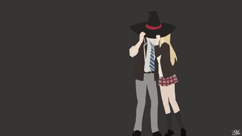 Two Anime Characters — Gray, Neutral, Digital Art, Hat