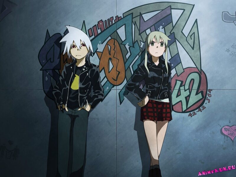Two Anime Characters — Gray, Neutral, Graffiti