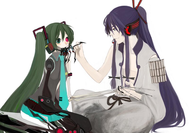 Two Anime Characters — Green, Calm, Digital Art