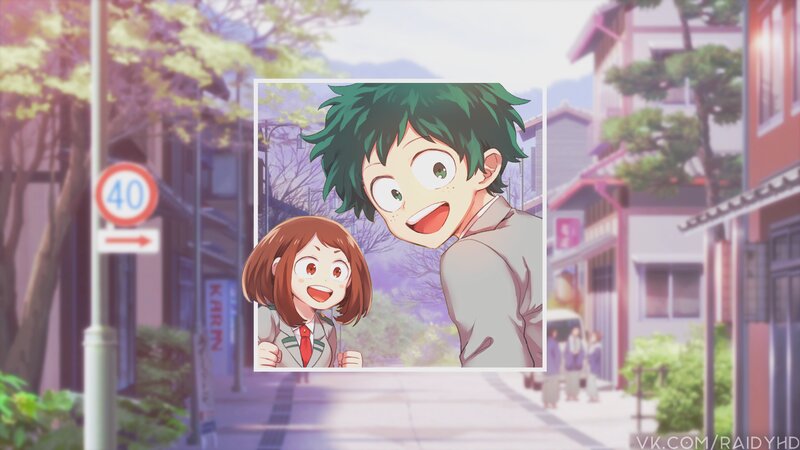 Two Anime Characters — Green, Cheerful, Afternoon