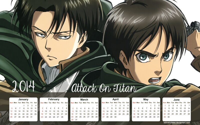 Two Anime Characters — Green, Dramatic, Calendar