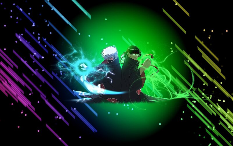 Two Anime Characters — Green, Dramatic, Energy Effects