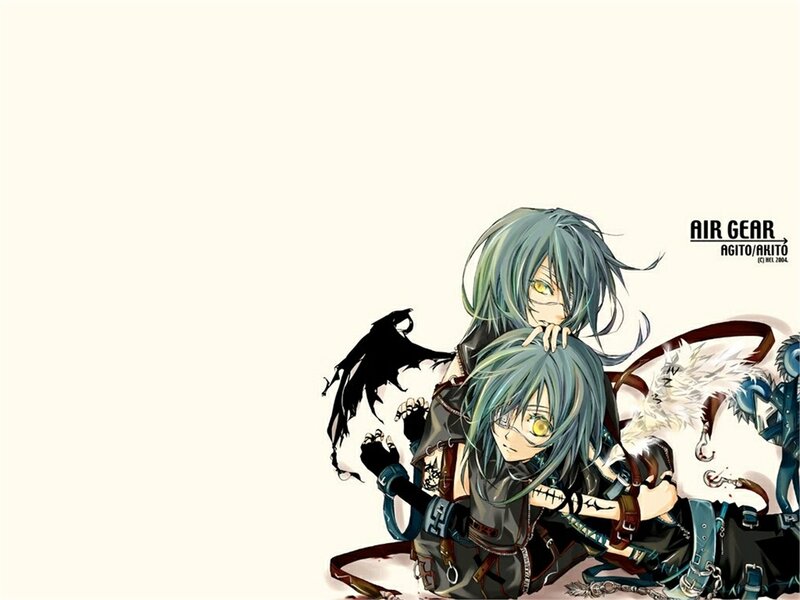 Two Anime Characters — Green, Dramatic, Green Hair