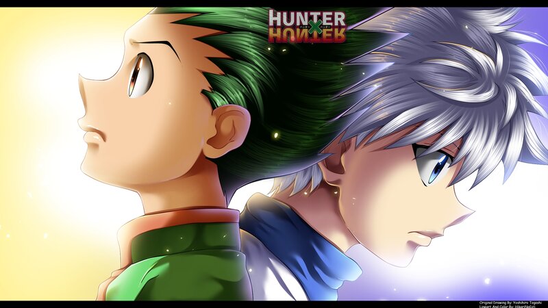 Two Anime Characters — Green, Dramatic, Logo