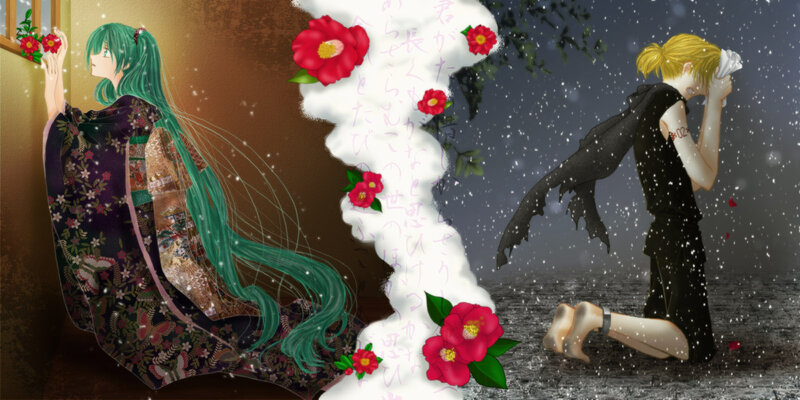 Two Anime Characters — Green, Dramatic, Melancholic