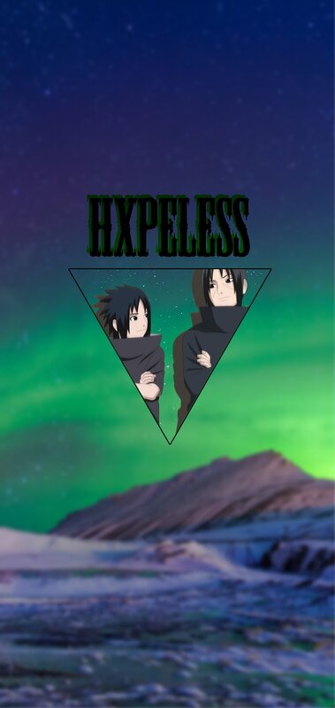 Two Anime Characters — Green, Dramatic, Night, Aurora Borealis