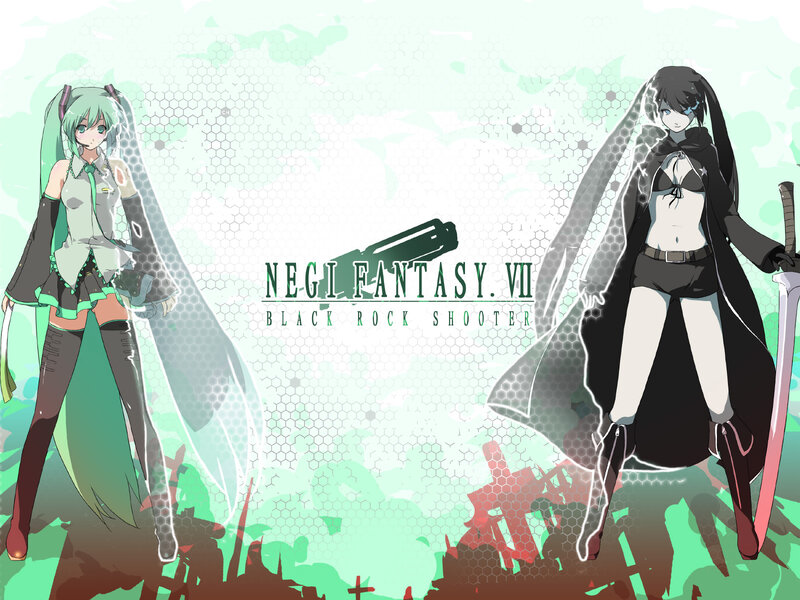 Two Anime Characters — Green, Dramatic, Sword, Gun