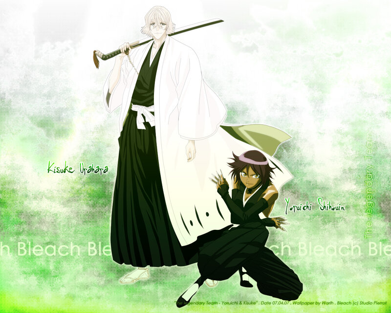 Two Anime Characters — Green, Dramatic, Sword, Kimonos
