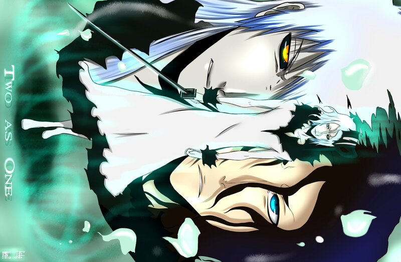 Two Anime Characters — Green, Dramatic, Sword