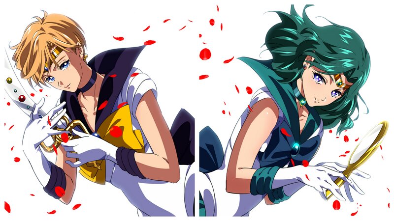 Two Anime Characters — Green, Dramatic, Swords, Mirrors
