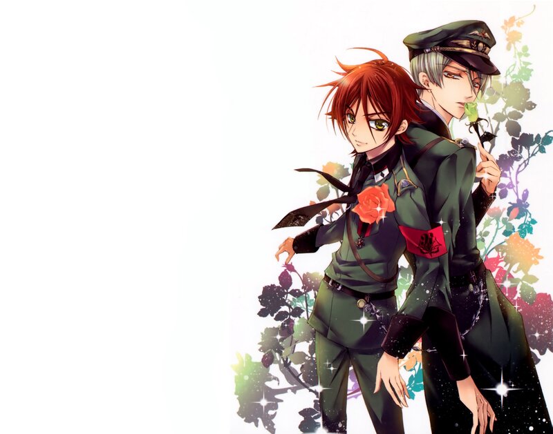 Two Anime Characters — Green, Dramatic, Uniforms