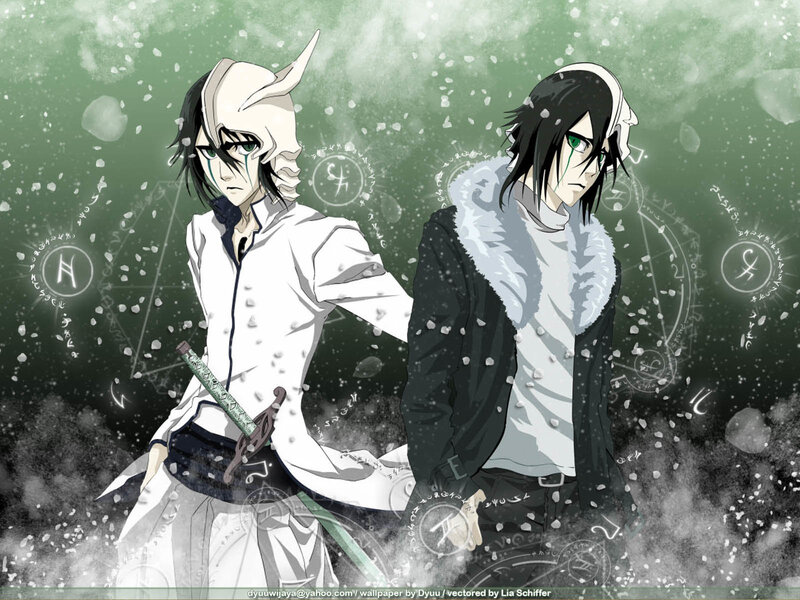 Two Anime Characters — Green, Dramatic, Winter