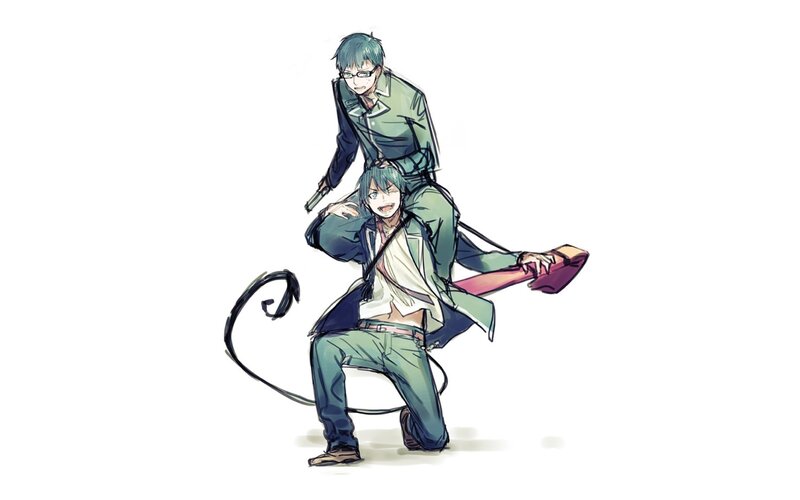 Two Anime Characters — Green, Dynamic, Glasses