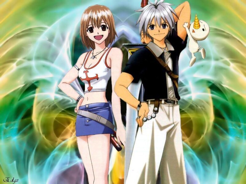 Two Anime Characters — Green, Energetic, Sword