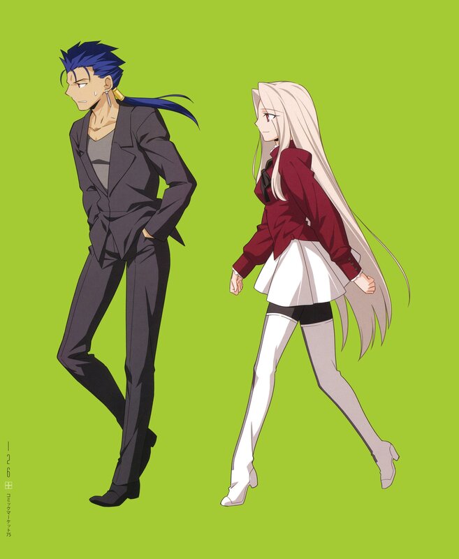 Two Anime Characters — Green, Neutral, Blue Hair