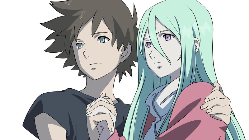 Two Anime Characters — Green, Neutral, Long Hair