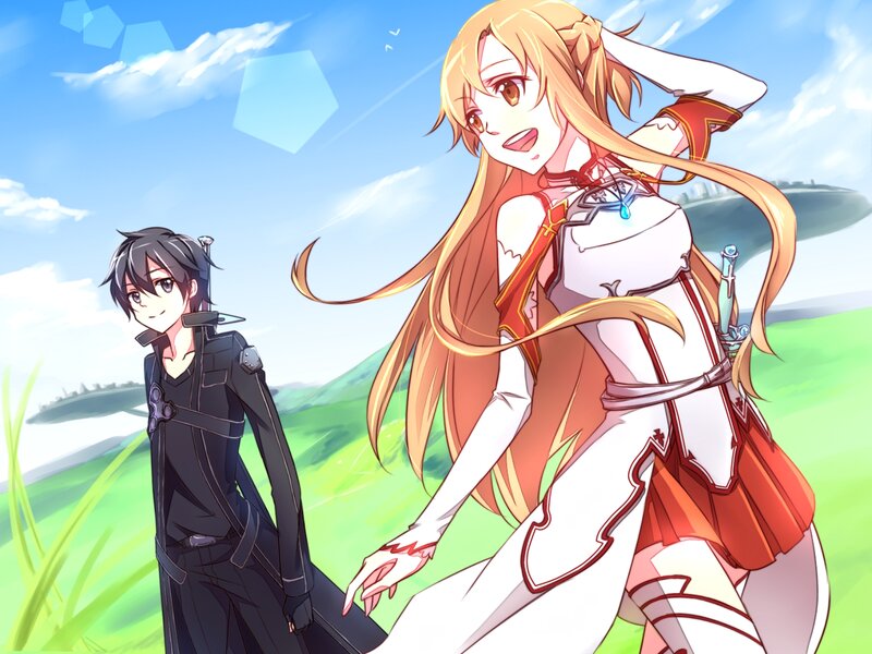Two Anime Characters — Green, Peaceful