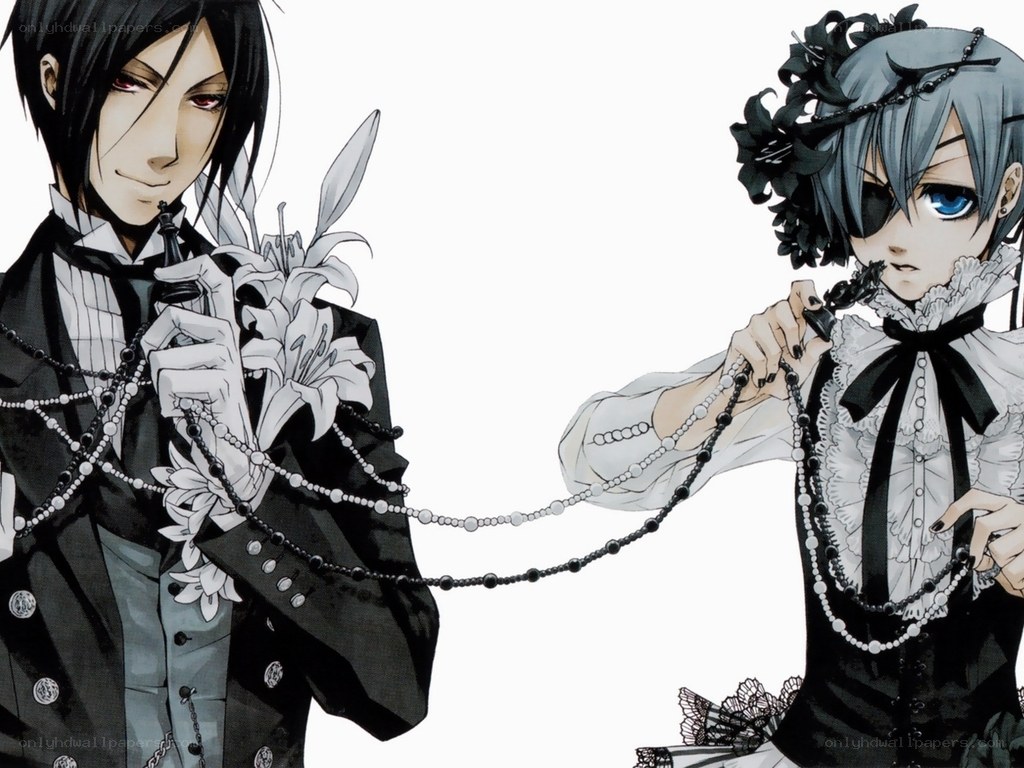 two anime characters holding chains