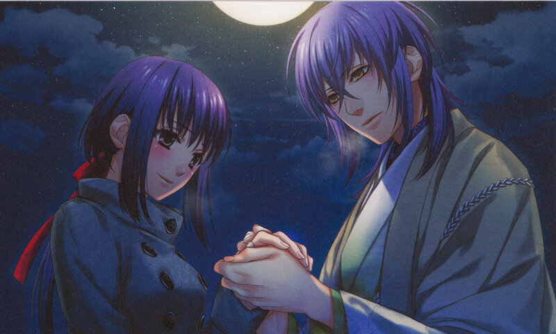 Two Anime Characters Holding Hands — Blue, Dramatic