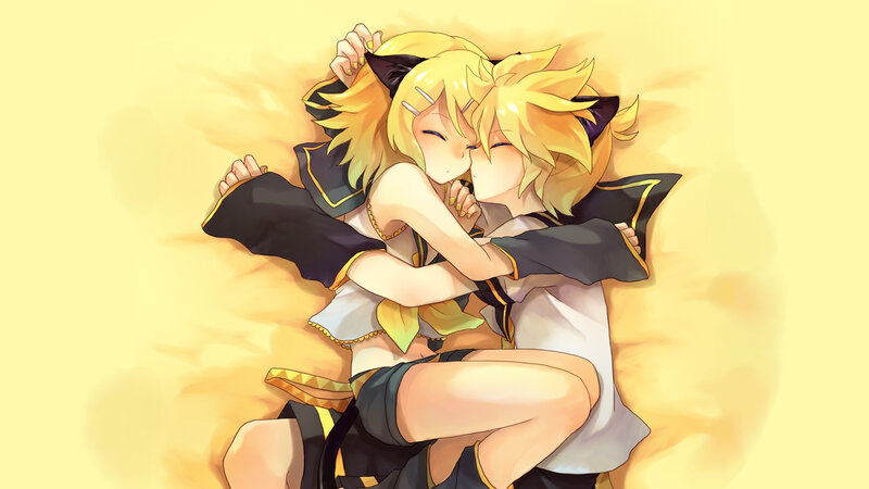 two anime characters hugging