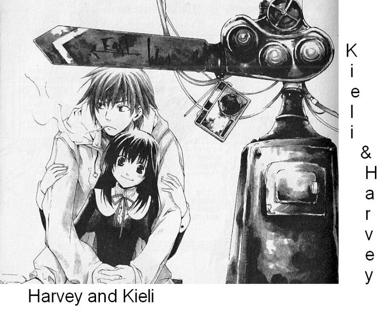 Two Anime Characters Hugging — Black, Calm
