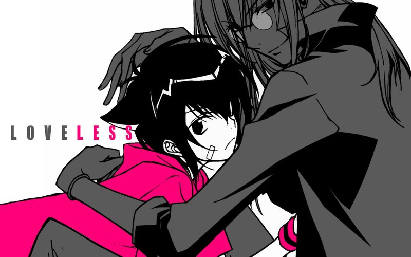 Two Anime Characters Hugging — Black, Dramatic, Manga, Hug