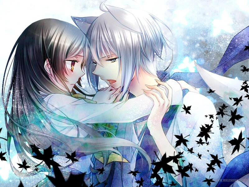 Two Anime Characters Hugging — Blue, Dreamy, Autumn