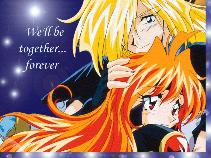 Two Anime Characters Hugging — Blue, Romantic
